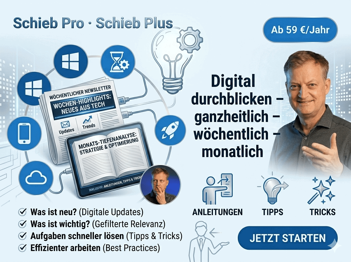 Jörg Schieb bietet mit Pro, Plus und Flat digitale Newsletter, eBooks und Anleitungen für Menschen, die sich in der digitalen Welt zurechtfinden wollen.