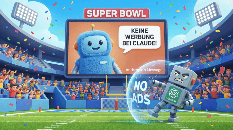 Roboter verkündet Werbung bei Super Bowl verboten.
