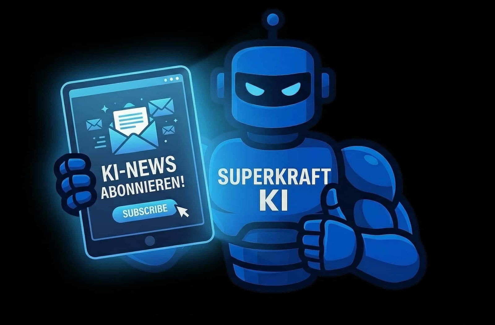 Robot mit Smartphone, KI-News abonnieren