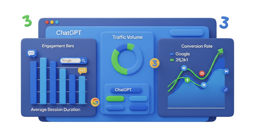 ChatGPT schlägt Google: 33% längere Verweildauer für Webseiten