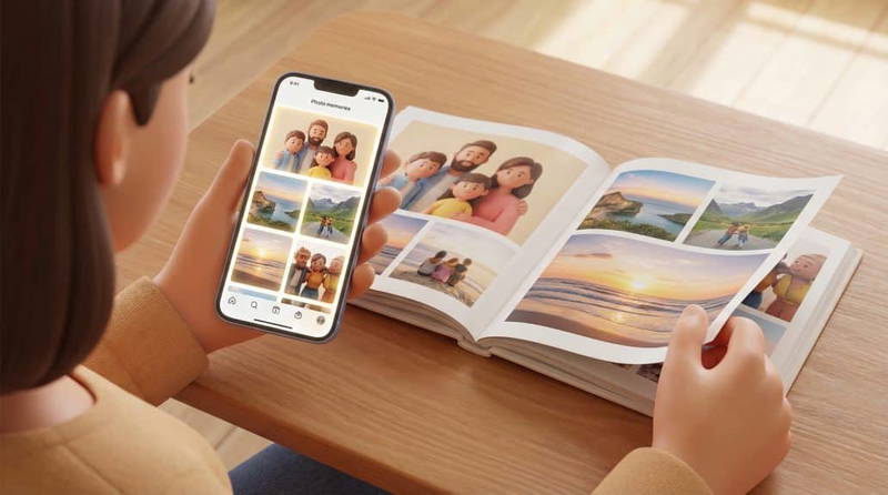 Es ist einfach, die Fotos aus dem Smartphone in ein Buch zu bringen